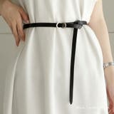 ブラック | ダブルリング ホールレスナローベルト | Vita Felice