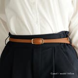 キャメル | Gスクエア ホールレス ナローベルト | Vita Felice