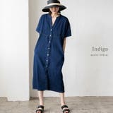 インディゴ | ランタンスリーブデニムワンピース | Vita Felice