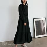 ブラック | 無地&フラワープリントマキシワンピワンピース | Vita Felice