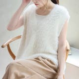 フェザーヤーンVネックニットベスト | Vita Felice | 詳細画像9