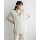 フェザーヤーンVネックニットベスト | Vita Felice | 詳細画像10