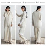 フェザーヤーンVネックニットベスト | Vita Felice | 詳細画像14