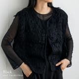 ブラック | ループ編みニットベスト | Vita Felice