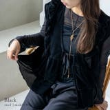 ブラック | ベロアフリルティアードベスト | Vita Felice