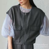 チャコールグレー | ノースリーブフロントジップベスト(セットアップ対応) | Vita Felice