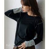 ブラックサックス | 袖先配色メローシアートップス | Vita Felice