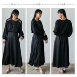 サテン×シアーチュール 切替ブラウス | Vita Felice | 詳細画像12 