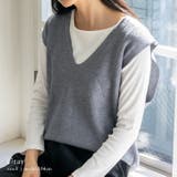 グレー | Vネックニットベスト | Vita Felice