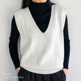 アイボリー | Vネックニットベスト | Vita Felice