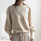 ベージュ | ボートネックドルマンスリーブトップス | Vita Felice