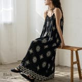 ブラック | オリエンタル柄ロングワンピース | Vita Felice