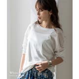 ホワイト | ストレッチシアークルーネック長袖トップス | Vita Felice