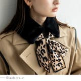 ブラック | リボン付きフェイクファーティペット | Vita Felice