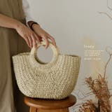アイボリー | ウッドハンドルかごトートバッグ | Vita Felice