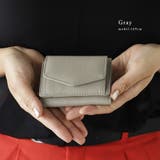 グレー | レザー三つ折りmini財布 | Vita Felice
