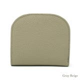 グレーベージュ | 本革ラウンドスリムミニウォレット | Vita Felice