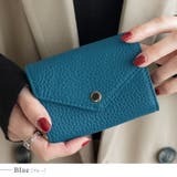 ブルー | 【スキミング防止】本革レターフラップカードケース | Vita Felice