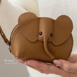 ブラウン | キーリング付き本革コインケース(Elephant) | Vita Felice