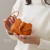 オレンジ | キーリング付き本革コインケース(Elephant) | Vita Felice