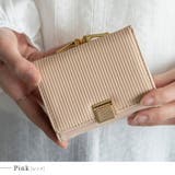 ピンク | バイカラーがま口三つ折りミニ財布 | Vita Felice