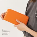 オレンジ | 羊革ラウンドファスナー長財布 | Vita Felice