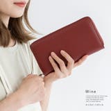ワイン | 羊革ラウンドファスナー長財布 | Vita Felice