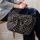 ツイードブラック | ネオプレーン2wayリボントートバッグ | Vita Felice