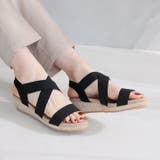 柔らかウェッジソール＆ふかふかクッション4.5cmゴムフィットサンダル | VIVIAN COLLECTION | 詳細画像10 