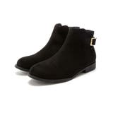 ブラックスエード | 軽量ソール&ローヒールベルテッドショートブーツ | VIVIAN COLLECTION