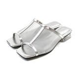 シルバー | スクエアトゥチュールクリアヒールサンダル | VIVIAN COLLECTION