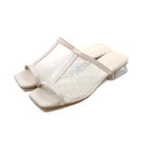 ホワイトドット | スクエアトゥチュールクリアヒールサンダル | VIVIAN COLLECTION