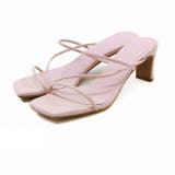 ピンク | スクエアトゥアシメ華奢ストラップヒールサンダル | VIVIAN COLLECTION
