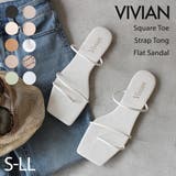 スクエアトゥ華奢ストラップトングフラットサンダル | VIVIAN COLLECTION | 詳細画像1