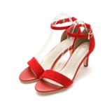 レッドスエード | 6.5cmヒールストラップシンプルキレイめサンダル | VIVIAN COLLECTION