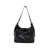 ブラック | ソフトドローストリングリボンワンショルダー | VIVIAN COLLECTION