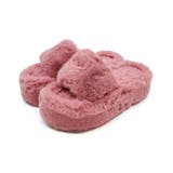 ピンク | ふわふわファー厚底スリッパサンダル | VIVIAN COLLECTION