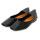 ブラック(メッシュ型押し) | スクエアトゥVカットバブーシュ | VIVIAN COLLECTION