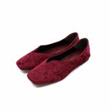 ワインベルベット | スクエアトゥ切り替えデザインバブーシュ | VIVIAN COLLECTION