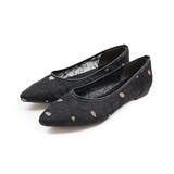 ブラック | シアーフラワーレースフラットパンプス | VIVIAN COLLECTION