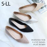 ポインテッドトゥVカット切り替えデザインフラットパンプス | VIVIAN COLLECTION | 詳細画像1