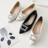 ポインテッドトゥビジューバックルモチーフフラットパンプス | VIVIAN COLLECTION | 詳細画像9