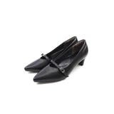 ブラックPU | ポインテッドトゥストラップ5cmプレートヒールパンプス | VIVIAN COLLECTION