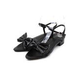 ブラック | ポインテッドトゥリボンストラップサンダル | VIVIAN COLLECTION