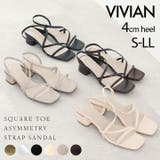 スクエアトゥアシメ華奢ストラップサンダル | VIVIAN COLLECTION | 詳細画像1