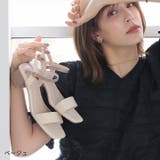 スクエアトゥ4cmヒールアンクルストラップサンダル | VIVIAN COLLECTION | 詳細画像15