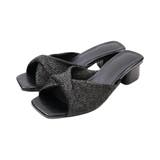 ブラック | ツイストデザインミュールサンダル | VIVIAN COLLECTION