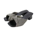 ブラックコンビ | ツイストデザインミュールサンダル | VIVIAN COLLECTION