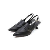 ブラック | ベルトローファースリングバックパンプス | VIVIAN COLLECTION
