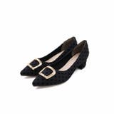 ブラックコンビ | ポインテッドトゥゴールドモチーフパンプス | VIVIAN COLLECTION